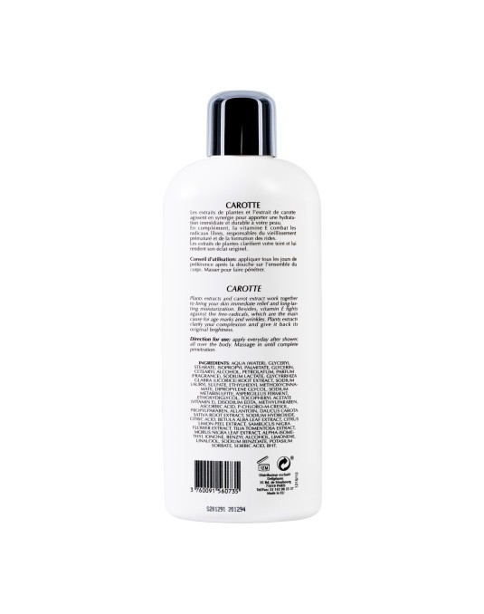 Lait Carotte – Lait éclaircissant hydratant à l’huile de carotte | Pr. Françoise Bedon