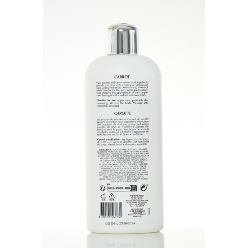 Lait Carotte – Lait éclaircissant hydratant à l’huile de carotte | Pr. Françoise Bedon