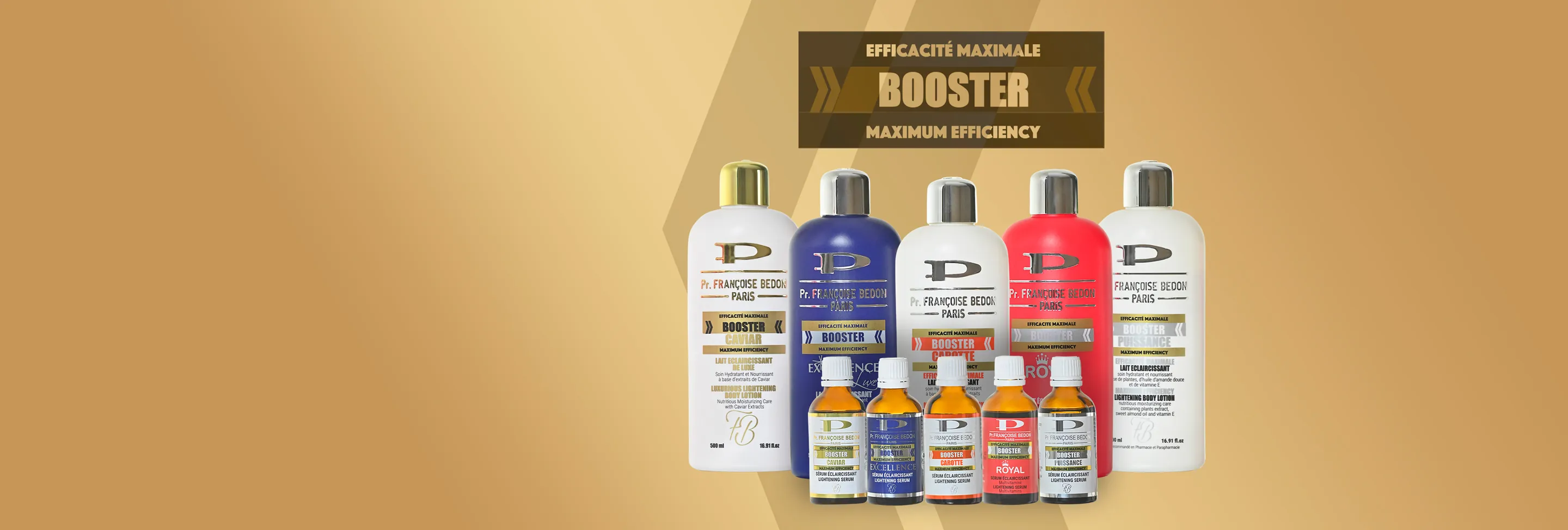 Gamme Booster Pr. Françoise Bedon Paris, laits et sérums efficacité maximale